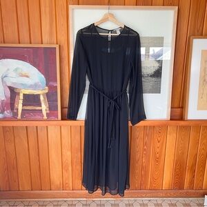 Layered lightweight Black Long Sleeve Dress